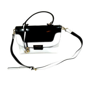 A. Bellucci White and Black Italian Patent Leather Purse